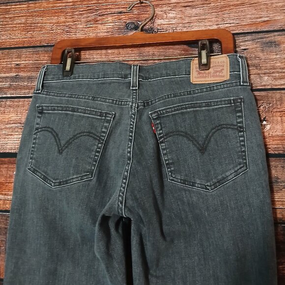 Levis Jeans Size 30 Boyfriend Mid Rise Gray Denim Stretch Crop 27" Inseam - Picture 5 of 9